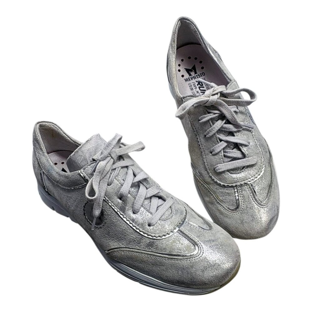 Mephisto Yael‎ Runoff Metallic Printed Suede Sneakers